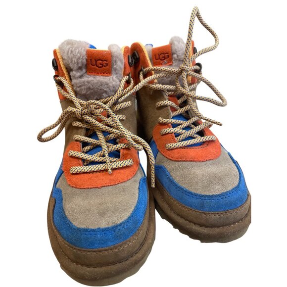 Ugg Highland Hi Boys Colorblock Leather Ankle Boots Size 5 SKU 8409 - Picture 10 of 14